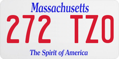 MA license plate 272TZ0