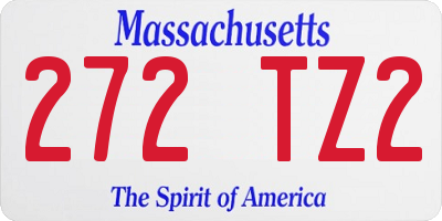 MA license plate 272TZ2