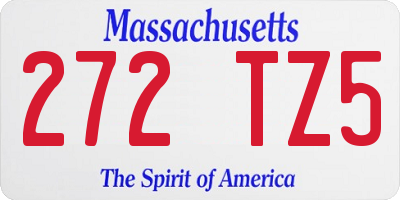 MA license plate 272TZ5