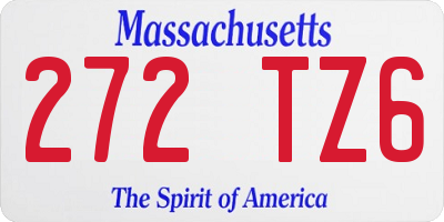 MA license plate 272TZ6
