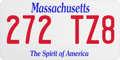 MA license plate 272TZ8