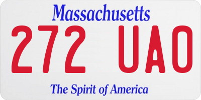 MA license plate 272UA0