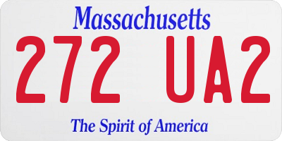MA license plate 272UA2