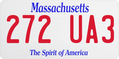 MA license plate 272UA3