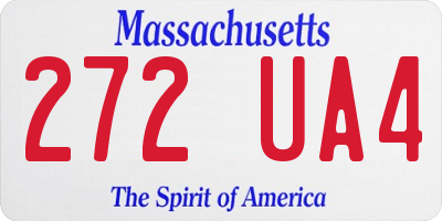 MA license plate 272UA4