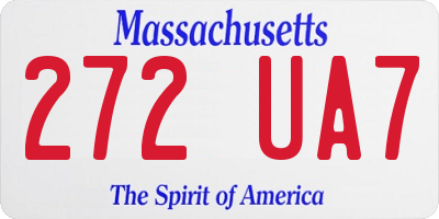 MA license plate 272UA7
