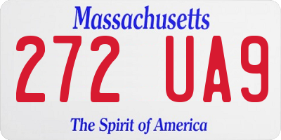 MA license plate 272UA9