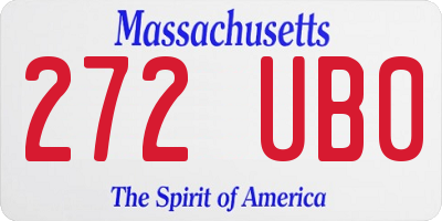 MA license plate 272UB0