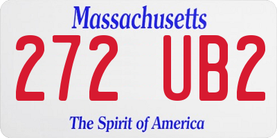 MA license plate 272UB2