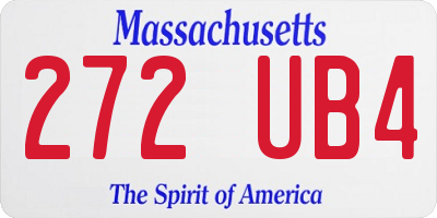 MA license plate 272UB4