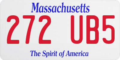 MA license plate 272UB5