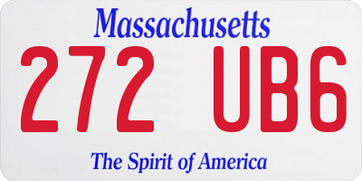 MA license plate 272UB6