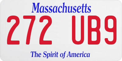 MA license plate 272UB9