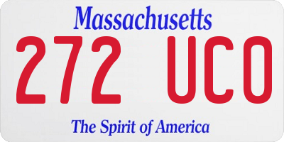 MA license plate 272UC0