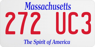 MA license plate 272UC3