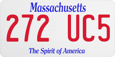 MA license plate 272UC5
