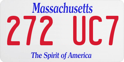 MA license plate 272UC7
