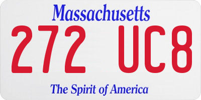 MA license plate 272UC8