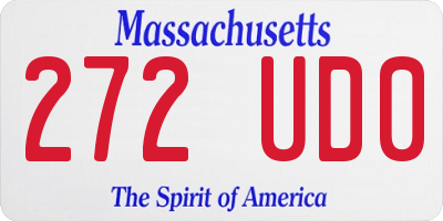 MA license plate 272UD0