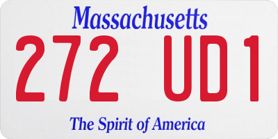MA license plate 272UD1