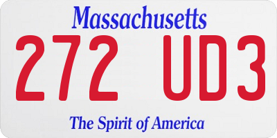MA license plate 272UD3