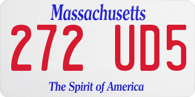 MA license plate 272UD5