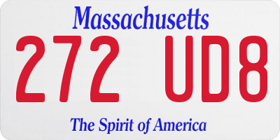 MA license plate 272UD8