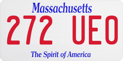 MA license plate 272UE0
