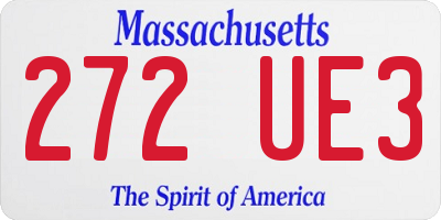 MA license plate 272UE3