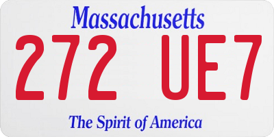 MA license plate 272UE7