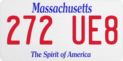 MA license plate 272UE8