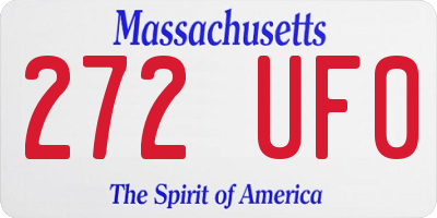 MA license plate 272UF0