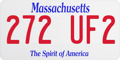 MA license plate 272UF2