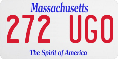 MA license plate 272UG0