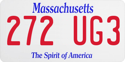 MA license plate 272UG3