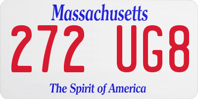 MA license plate 272UG8