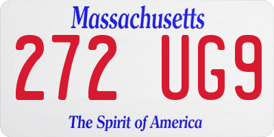MA license plate 272UG9