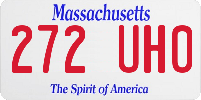 MA license plate 272UH0