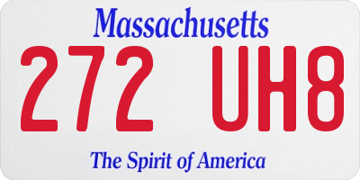 MA license plate 272UH8