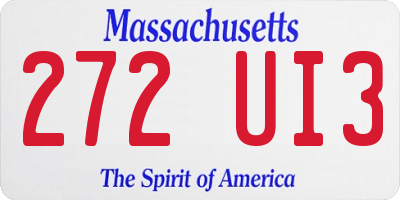 MA license plate 272UI3