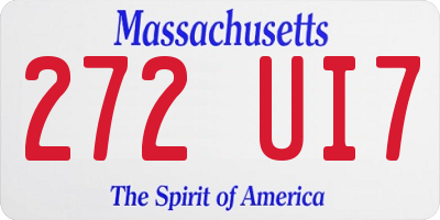 MA license plate 272UI7