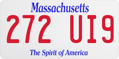 MA license plate 272UI9