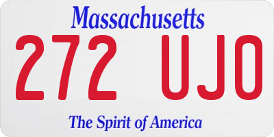 MA license plate 272UJ0