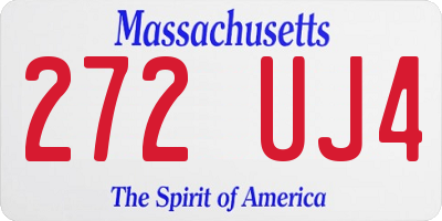 MA license plate 272UJ4