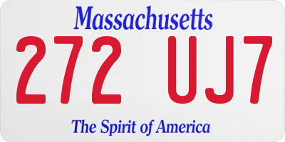 MA license plate 272UJ7