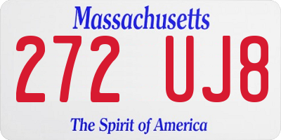 MA license plate 272UJ8