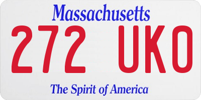 MA license plate 272UK0