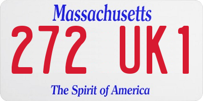 MA license plate 272UK1