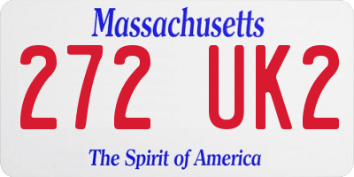 MA license plate 272UK2