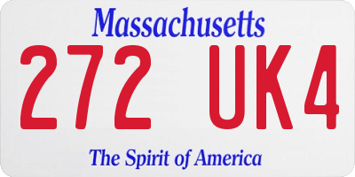 MA license plate 272UK4